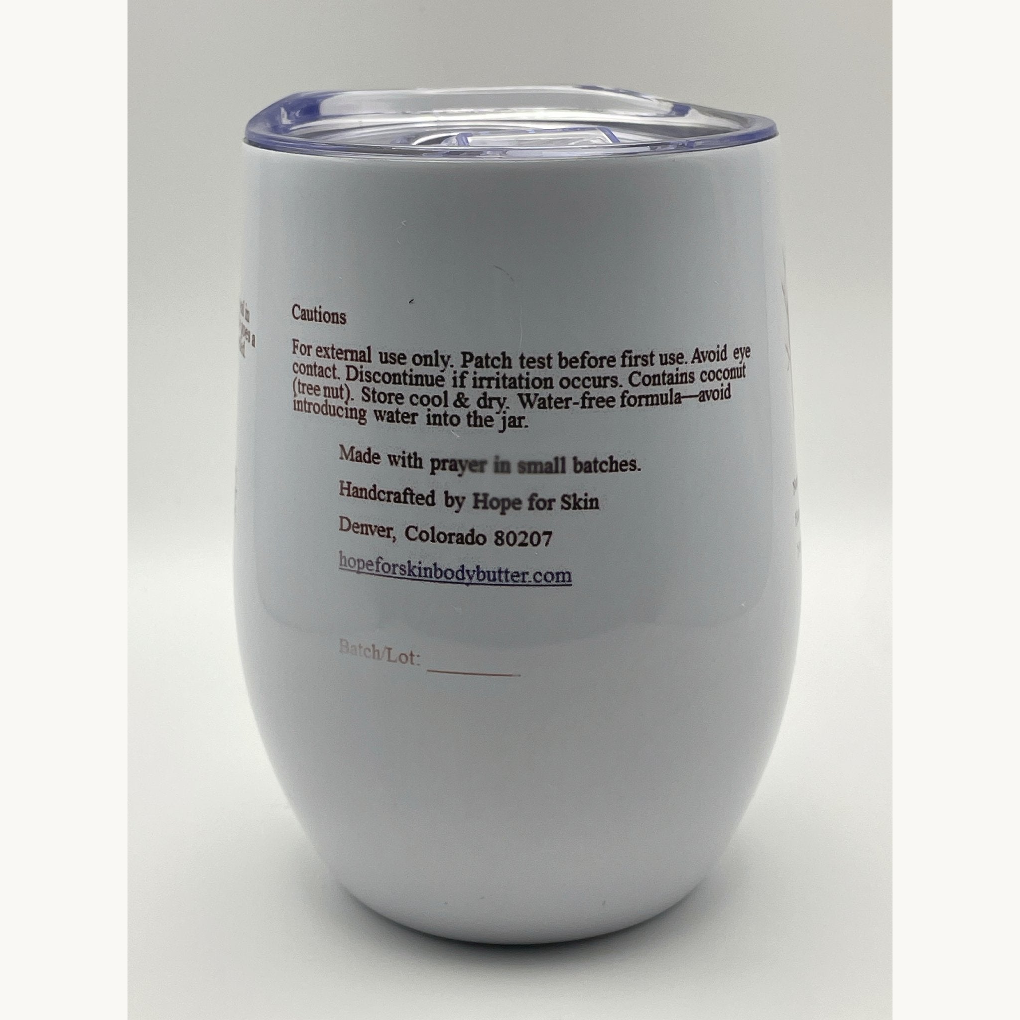 White container with black text on a white background