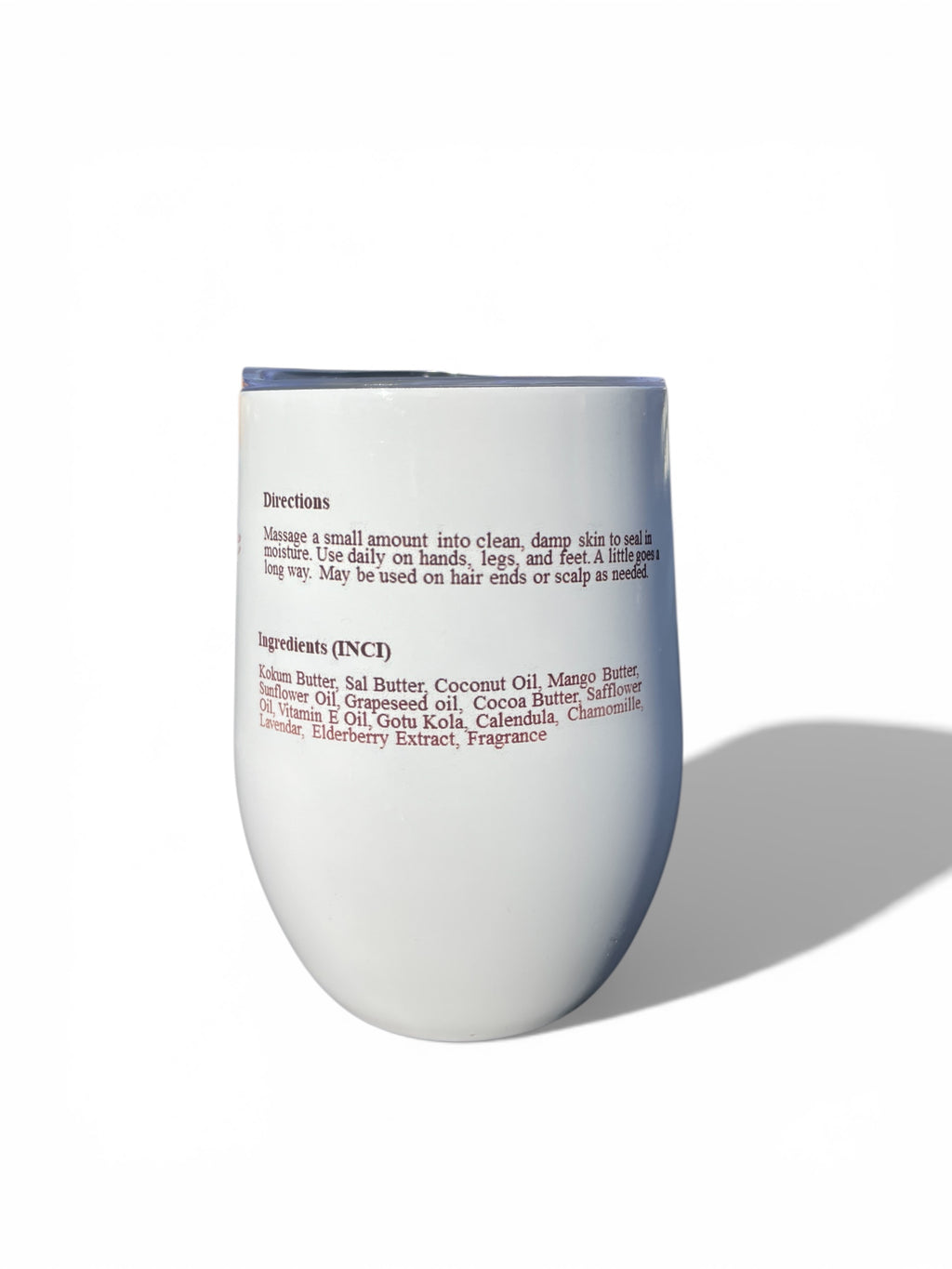 White container with text on a white background