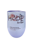 Body butter container with floral design and 'Hope for Skin' text on a white background