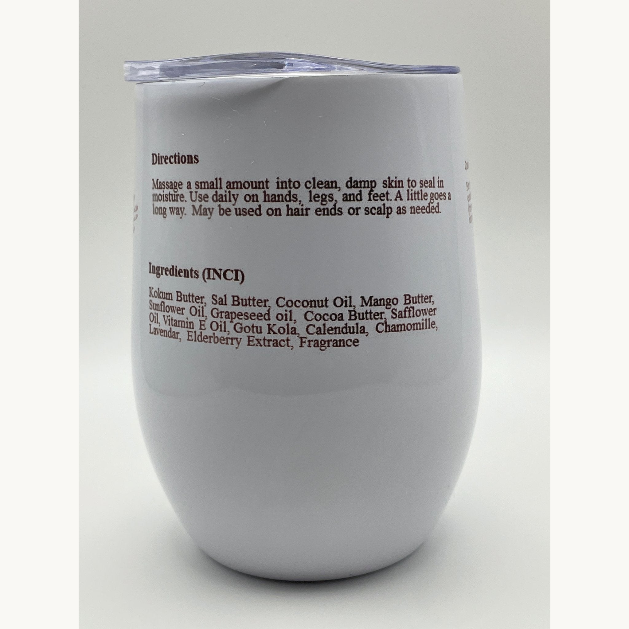 White container with text on a light gray background