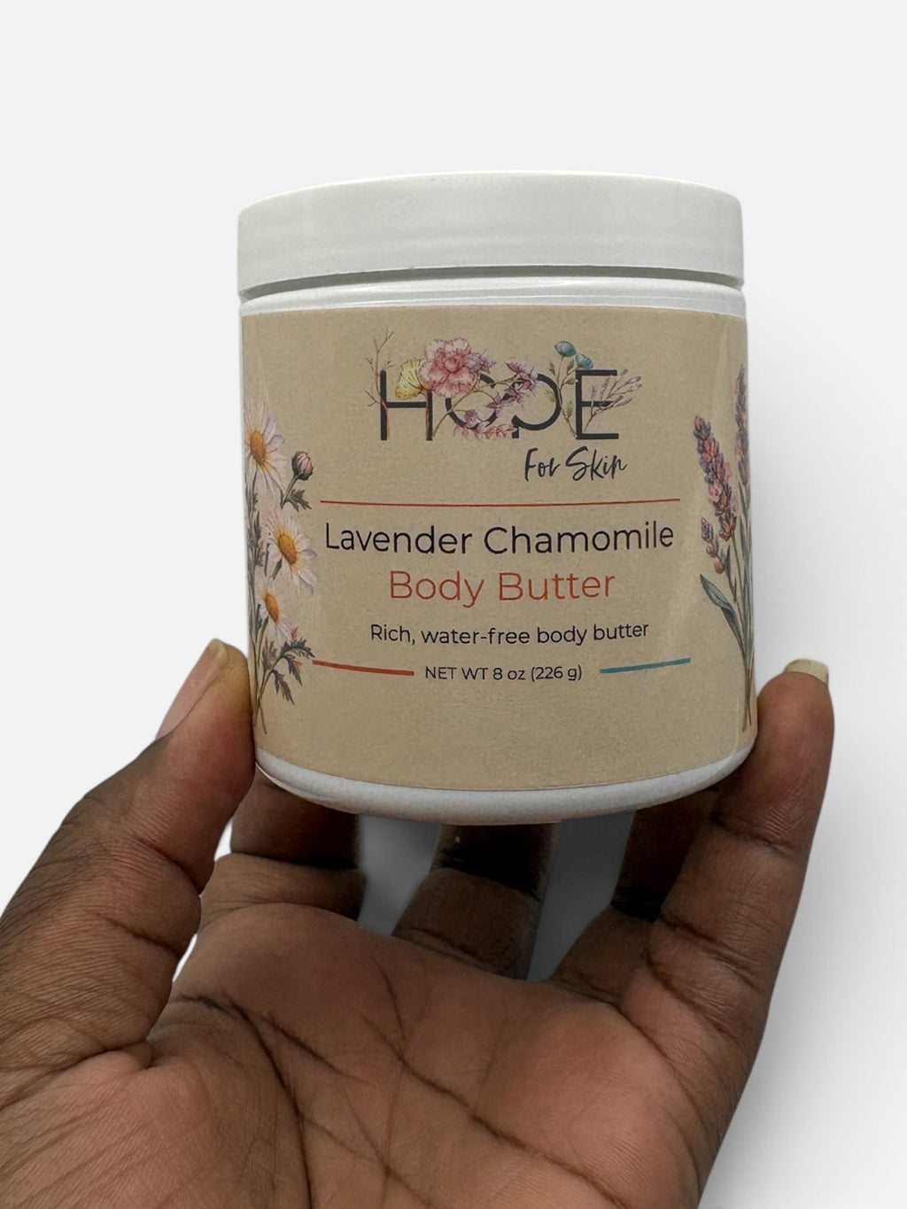 Hope For Skin Lavender Chamomile Body Butter 2 oz and 8 oz jars together